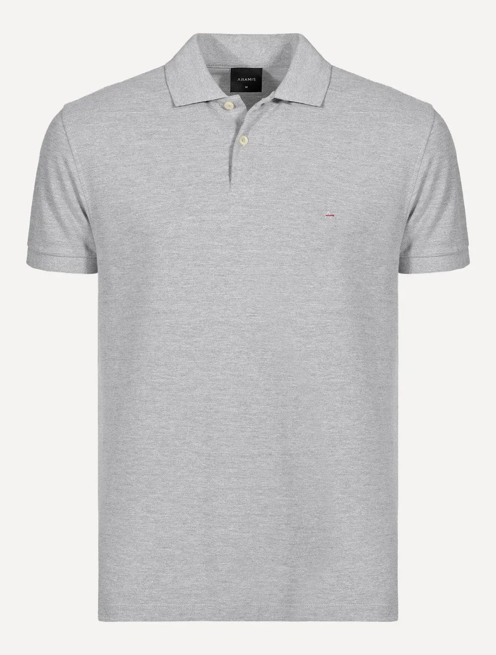 Polo Aramis Masculina Basic Piquet Light Logo Cinza Mescla