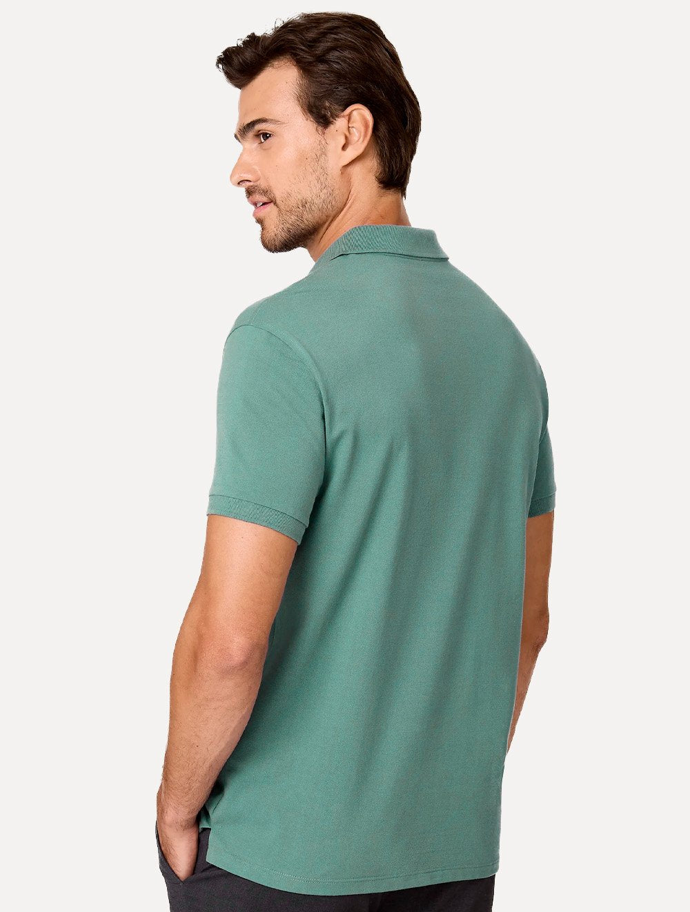 Polo Dudalina Masculina Piquet Essential Color Verde Petróleo
