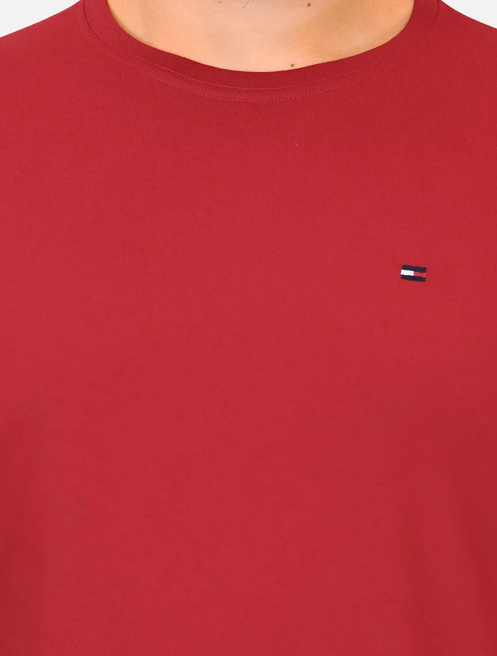 Camiseta Tommy Hilfiger Masculina Essential Cotton Vermelho Escuro