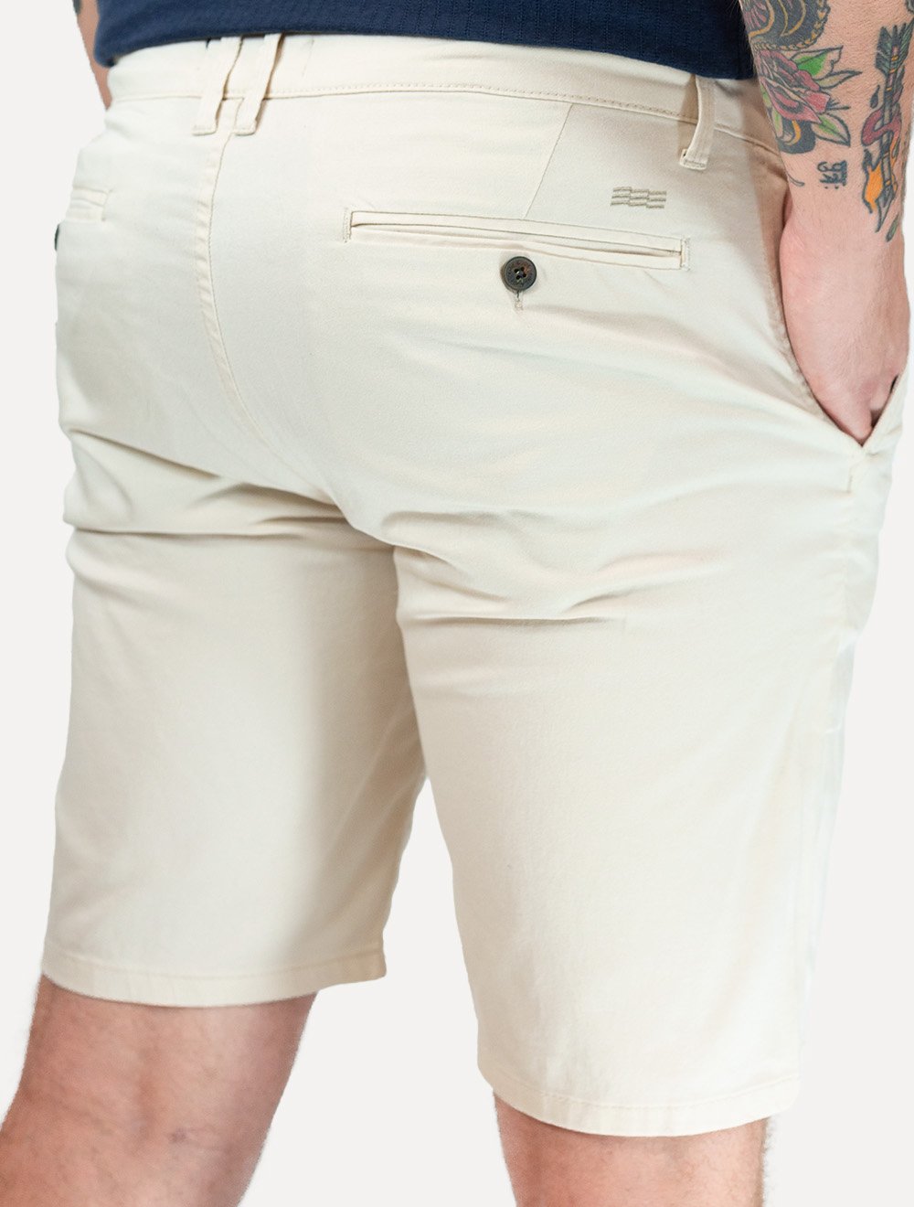 Bermuda King & Joe Masculina Casual Slim Acetinada Areia