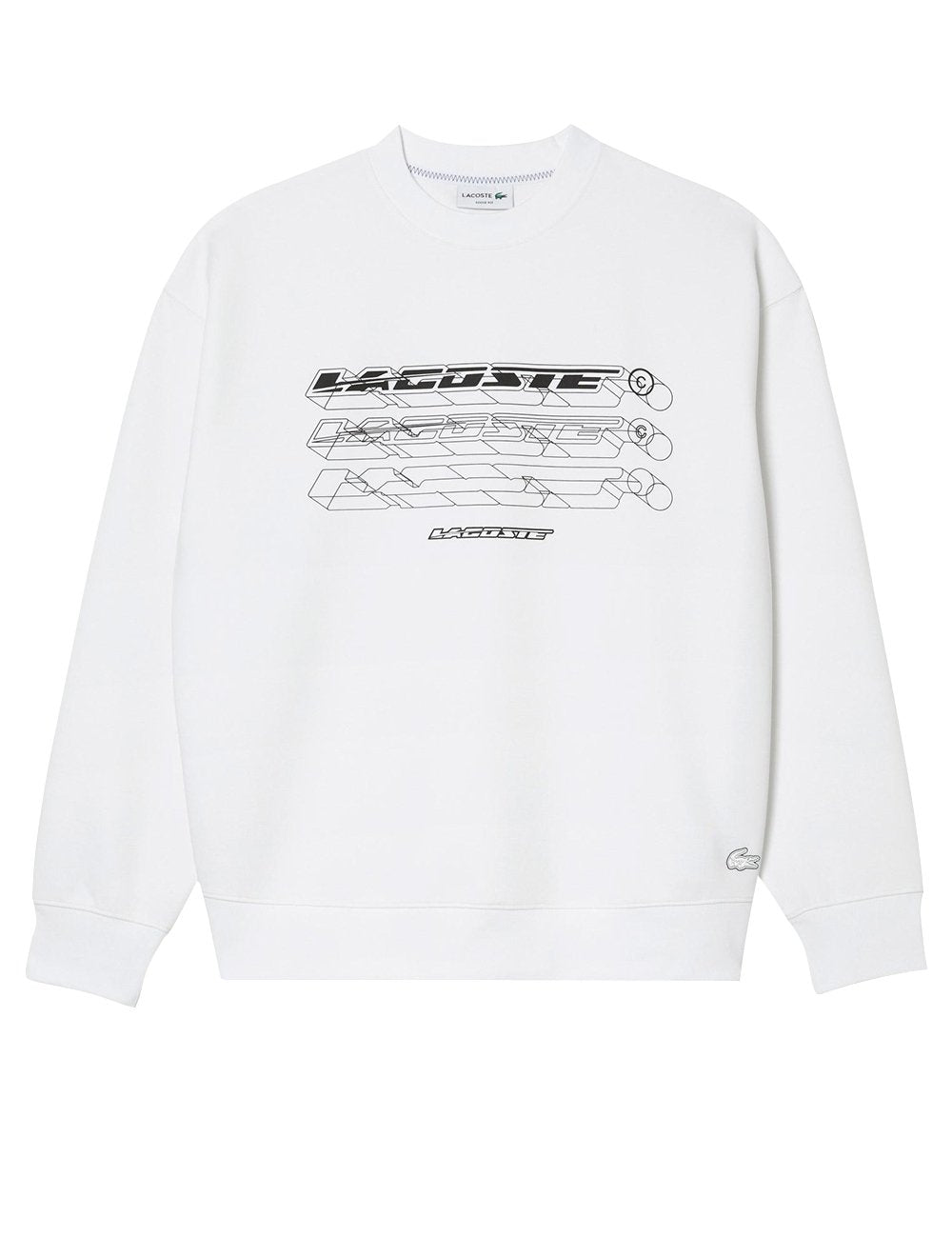 Moletom Lacoste Masculino Crewneck Loose Branded Branco