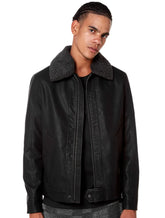 Jaqueta John John Masculina Couro Sherpa Bill Preta