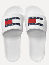 Chinelo Tommy Jeans Slide Essential Jeans Flag Pool Branco