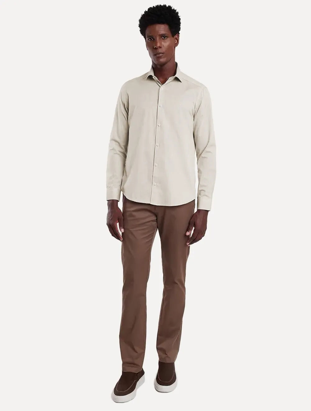 Camisa Aramis Masculina Slim Algodão Willis Areia
