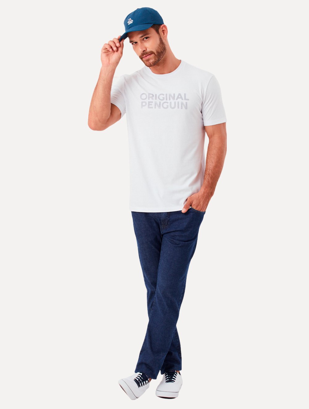 Camiseta Original Penguin Masculina Regular Logo Points Branca