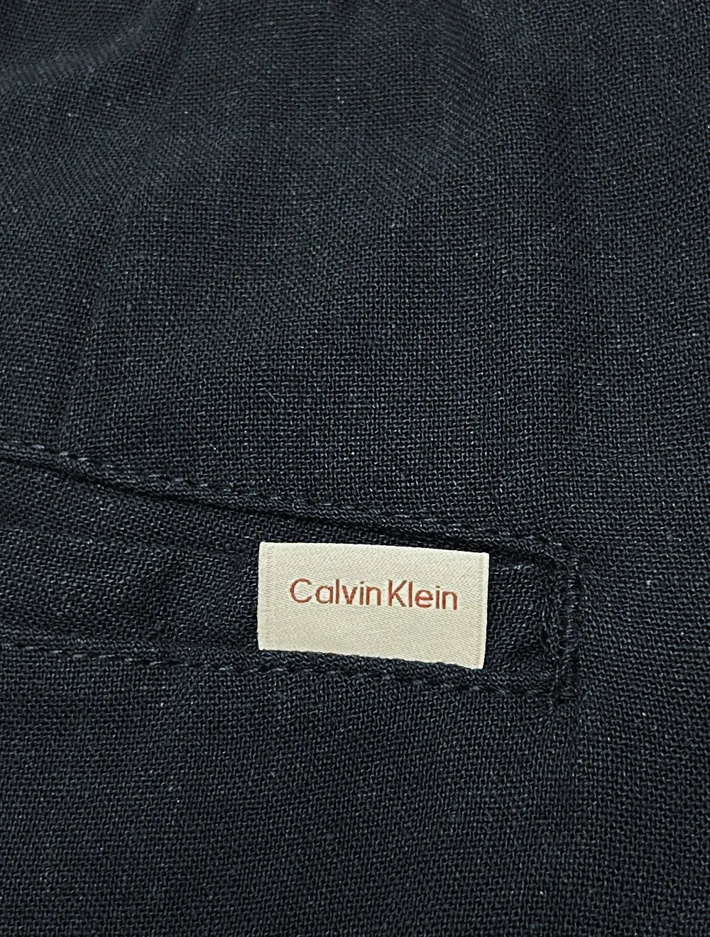 Bermuda Calvin Klein Masculina Essentials Linho Azul Marinho
