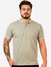 Polo Aramis Masculina Piquet Maquinetada Vegas Verde Sálvia