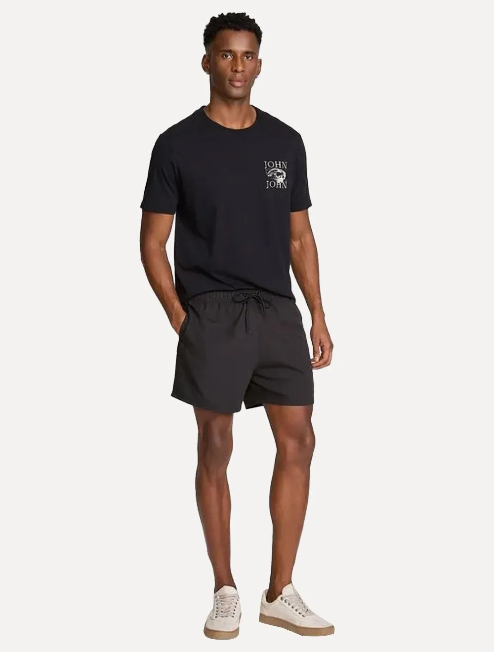 Short John John Masculino Bora Preto