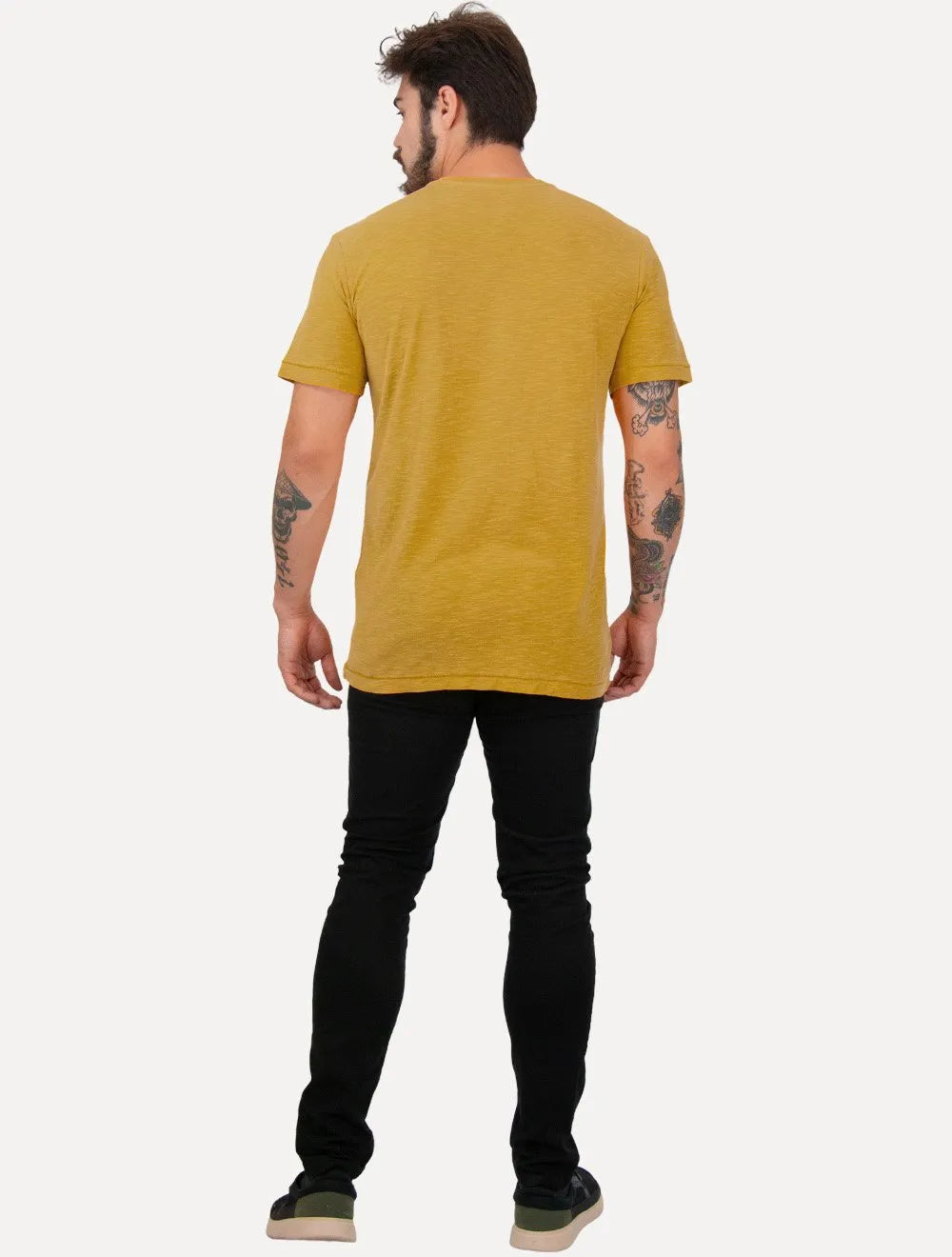 Camiseta Osklen Masculina Slim Rough Surfing Hand Amarela