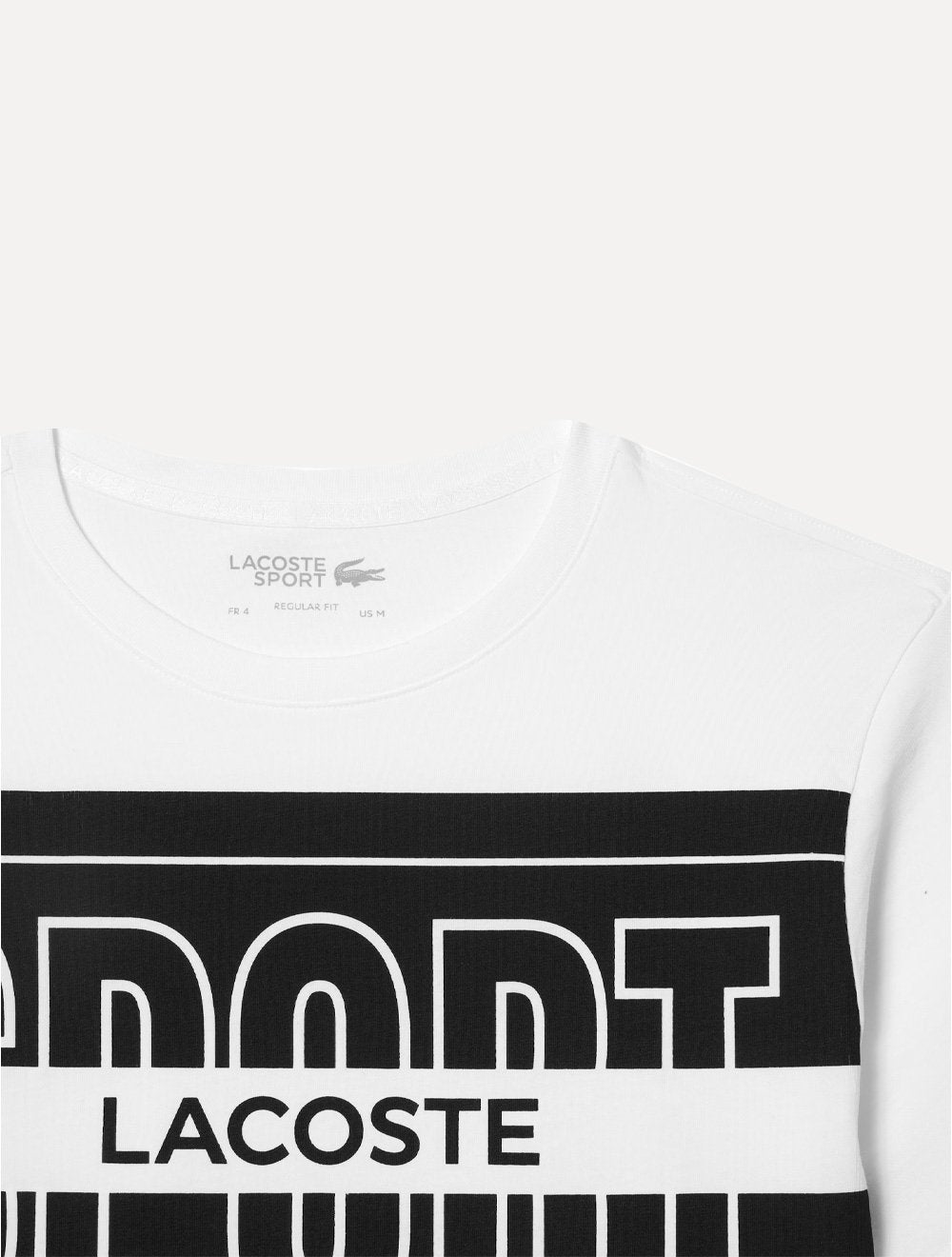 Camiseta Lacoste Masculina Regular Fit Sport Logo Graphic Branca
