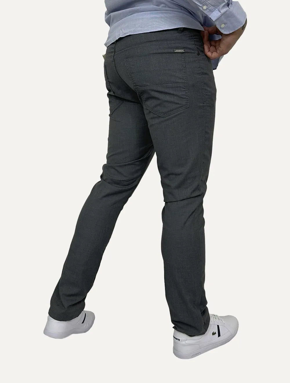 Calça Dudalina Masculina Alfaiataria Slim Viscose Grafite