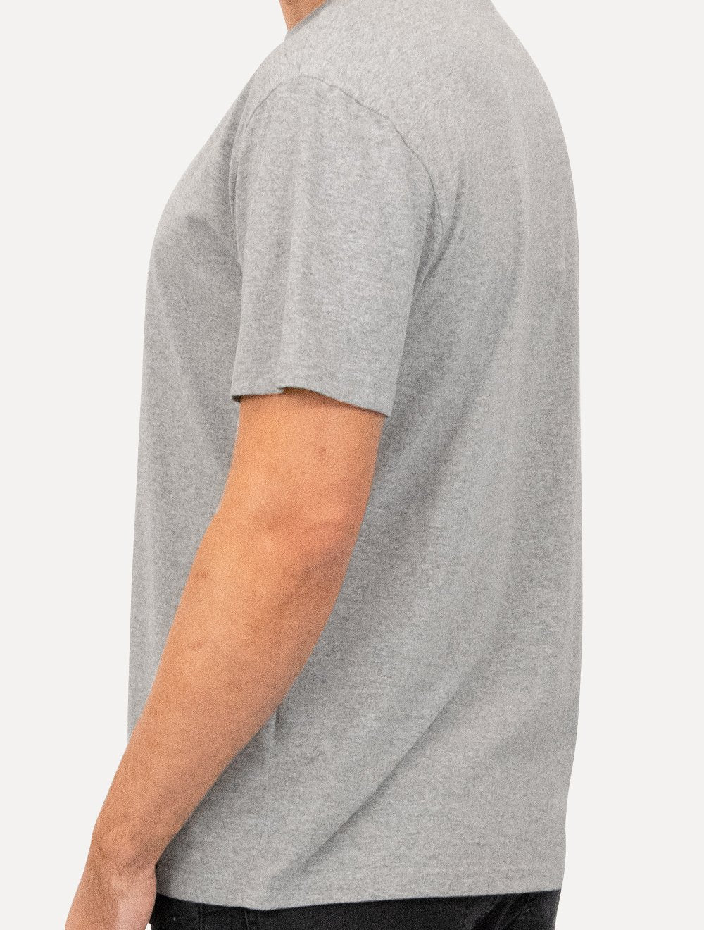 Camiseta Tommy Jeans Masculina Regular C-Neck Flag Cinza Mescla