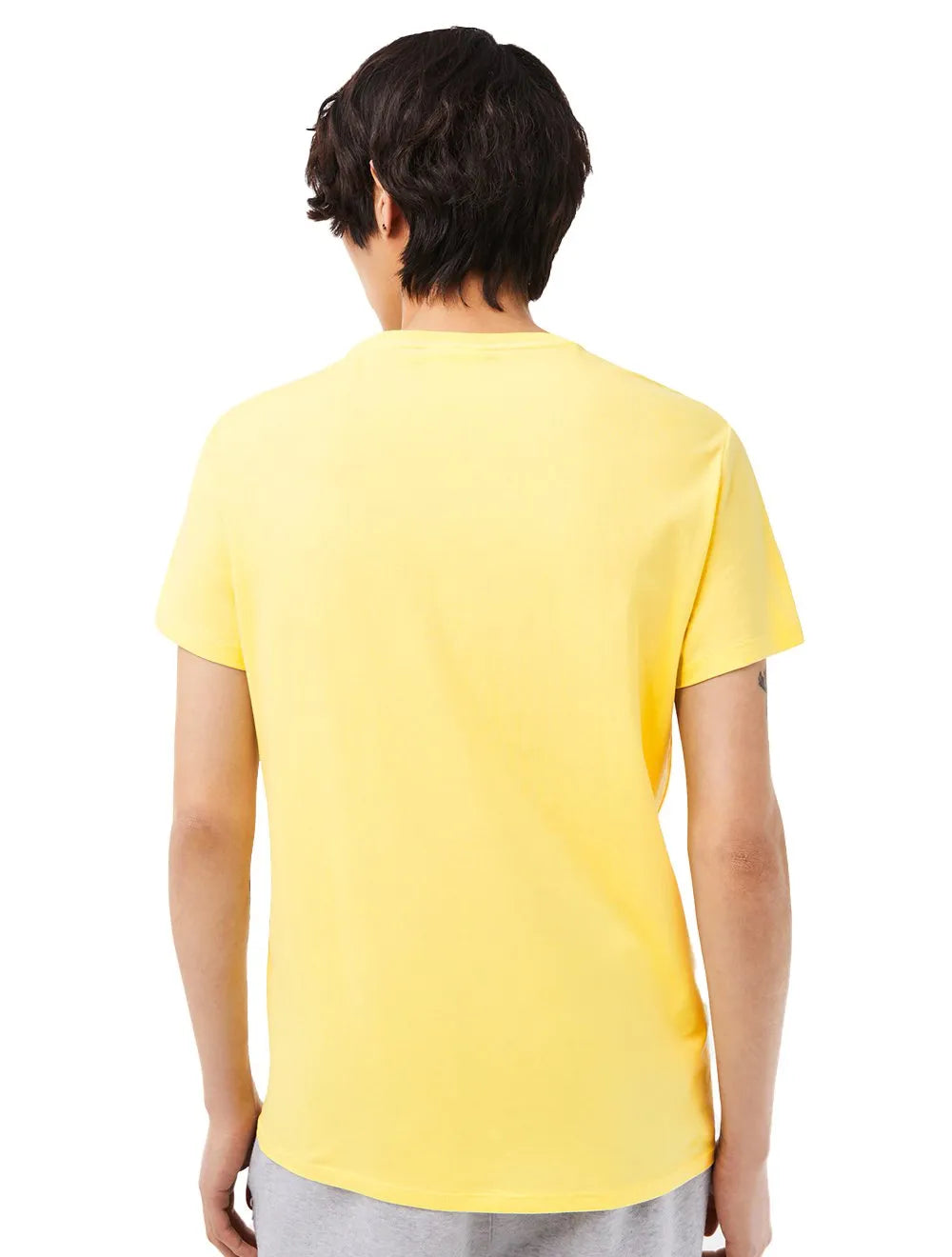 Camiseta Lacoste Masculina Jersey Pima Cotton Amarelo Claro