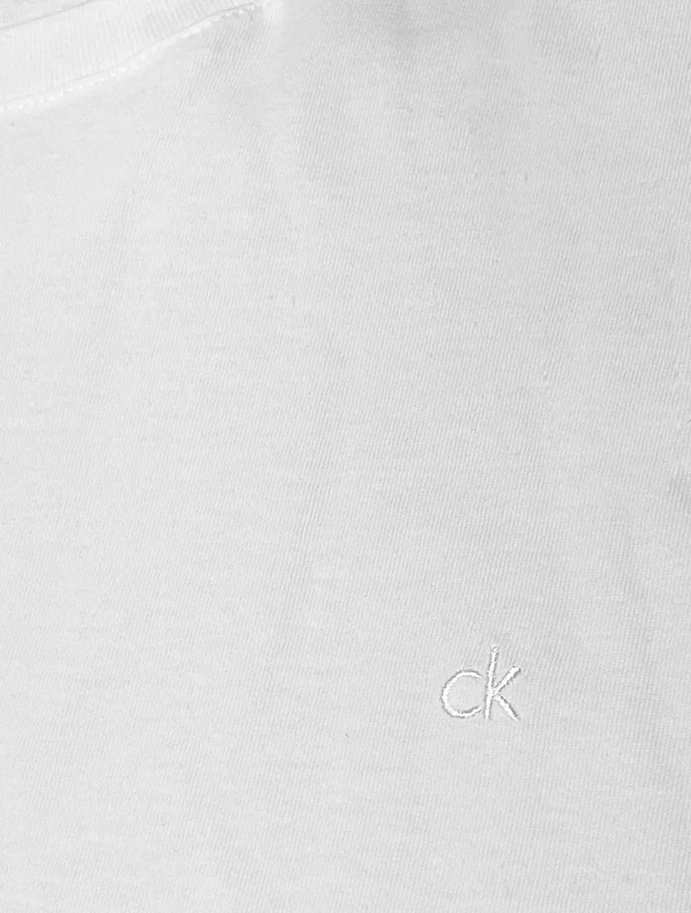 Camiseta Calvin Klein Masculina Punho Logo Branca