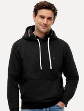 Moletom Tommy Hilfiger Masculino Essential Fleece Hoody Flag Preto