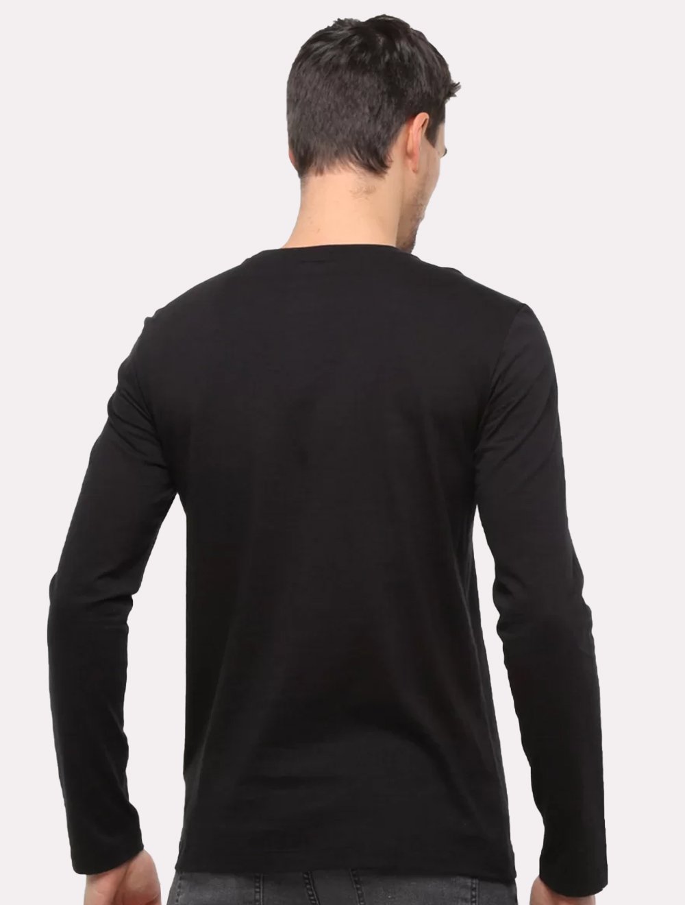 Camiseta Calvin Klein Masculina Manga Longa Institutional Logo Flamê Preta