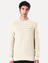 Suéter Tommy Jeans Masculino C-Neck Stripe Structured Off-White