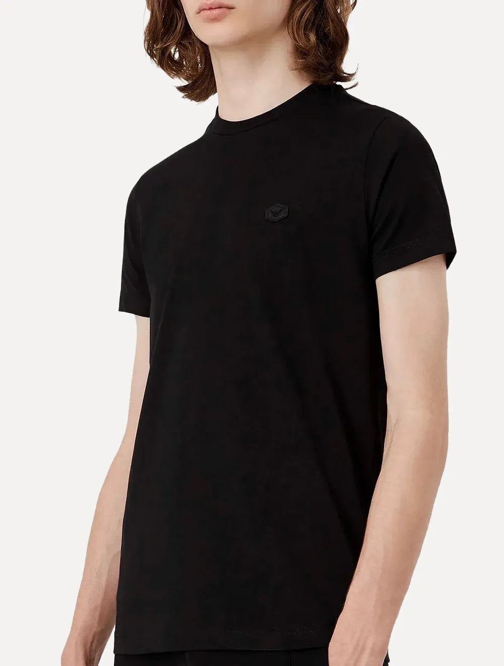 Camiseta Emporio Armani Masculina Essential Minimalist Micro Patch Preto