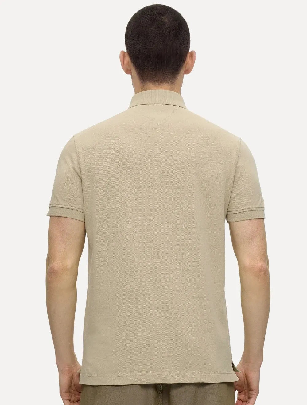 Polo Tommy Hilfiger Masculina Regular Piquet 1985 Cáqui Médio