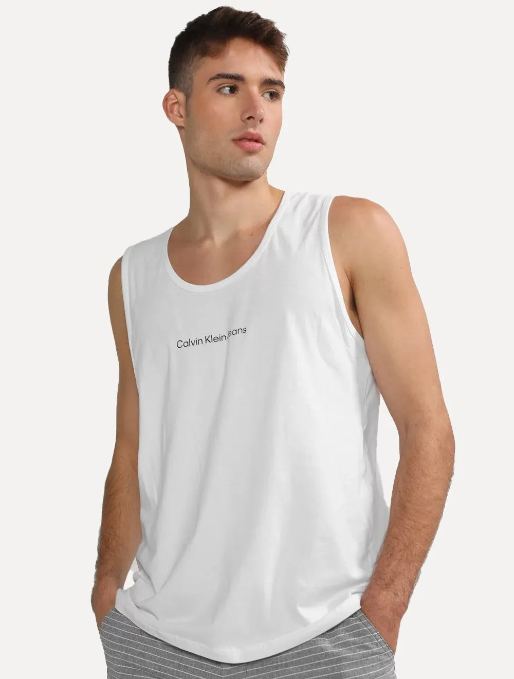 Regata Calvin Klein Jeans | Masculina Front Logo Branca