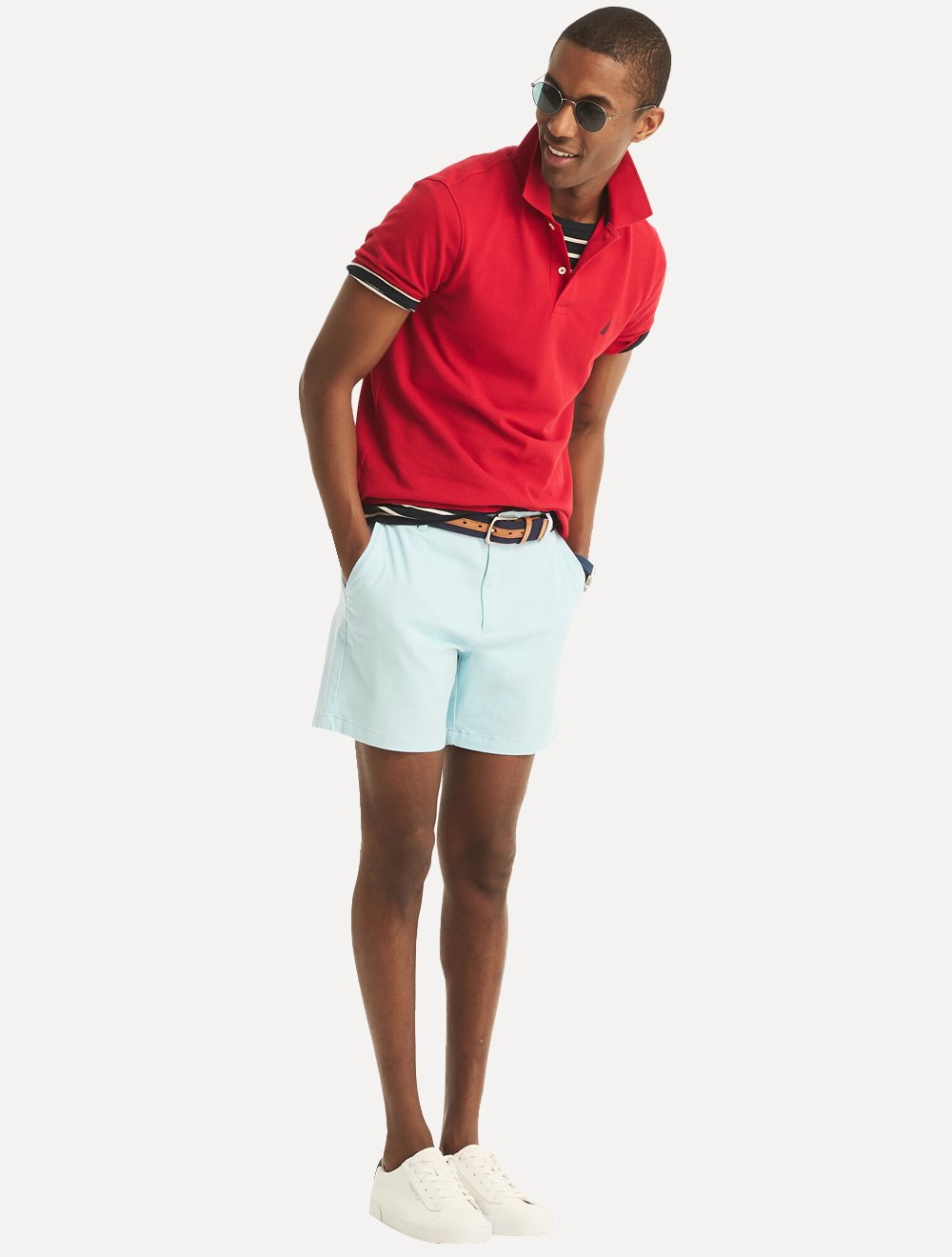 Bermuda Nautica Masculina Sarja Azul Claro
