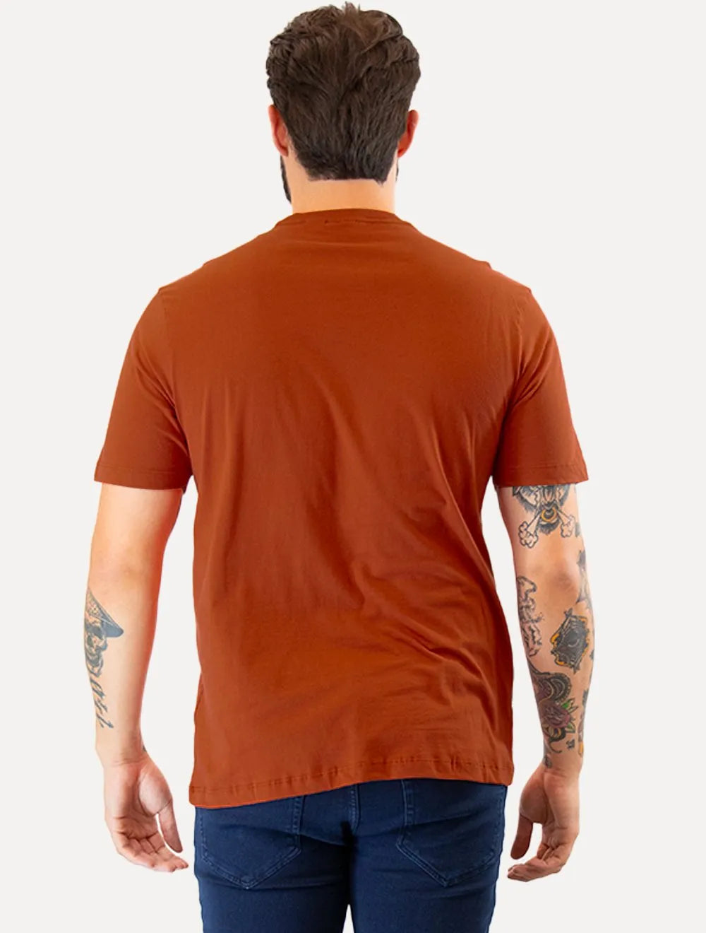 Camiseta Aramis Masculina Basic Lisa Terracota