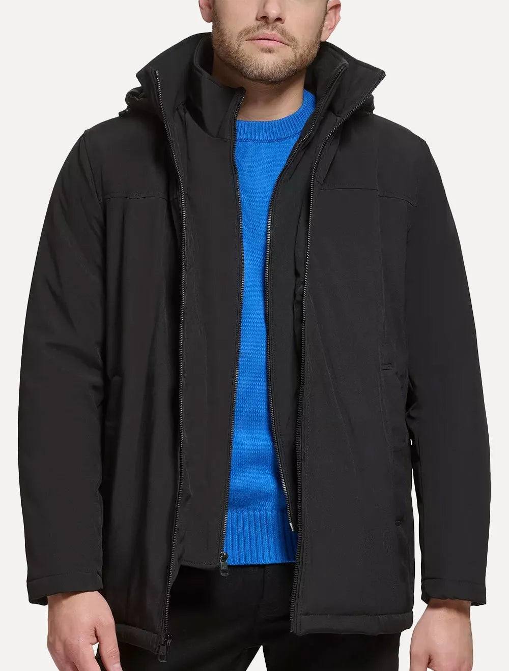Jaqueta Calvin Klein Hooded Clássica Preta