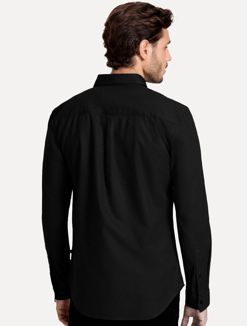 Camisa John John Masculina Slim Oxford Dark Logo Preta