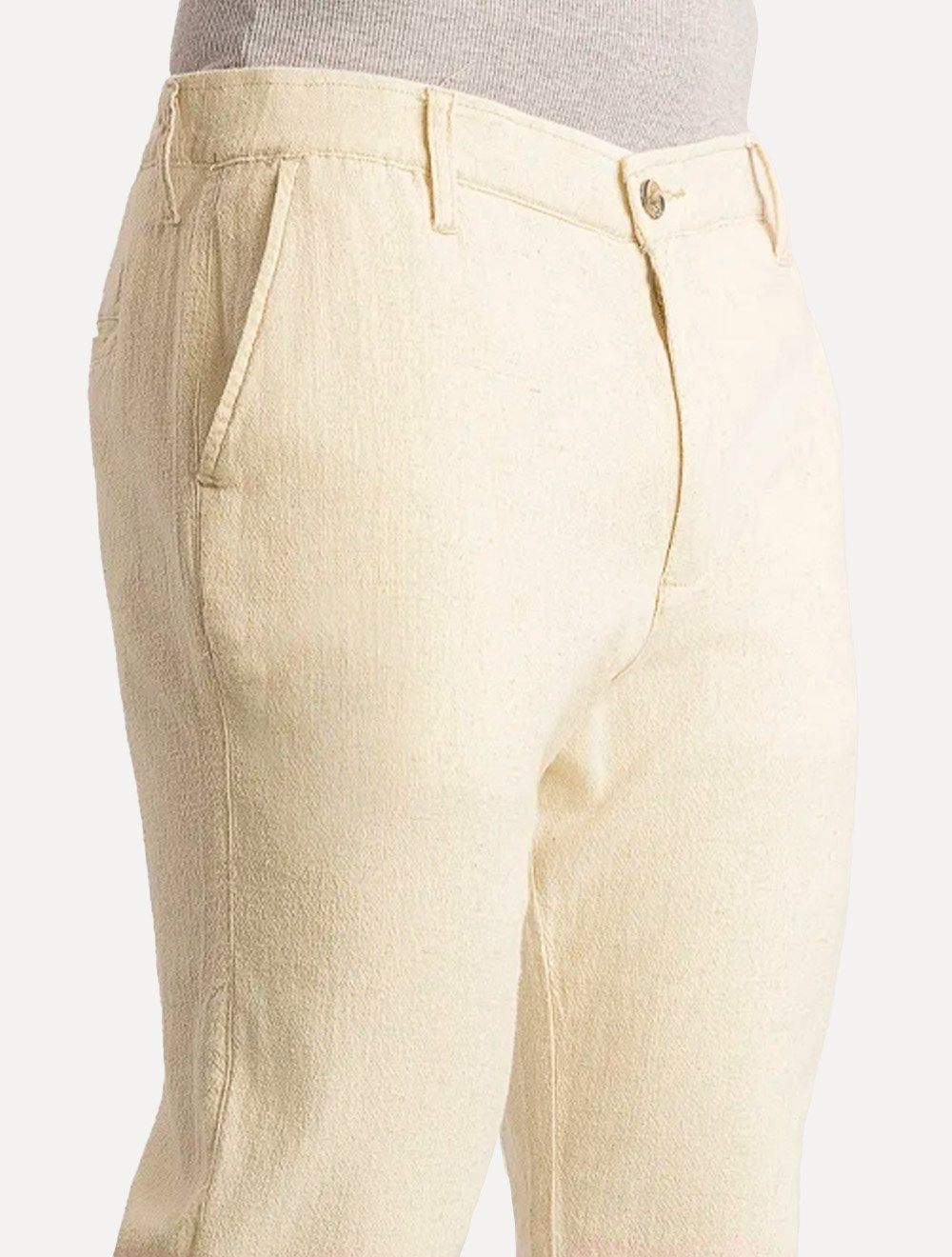 Calça Sergio K Masculina Linho Elastico Areia