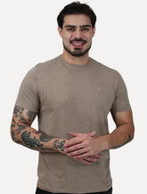 Camiseta Calvin Klein Jeans Masculina Botonê Cáqui