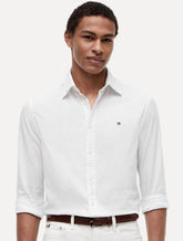 Camisa Tommy Hilfiger Masculina Flex Poplin Mini Print Shirt Branco