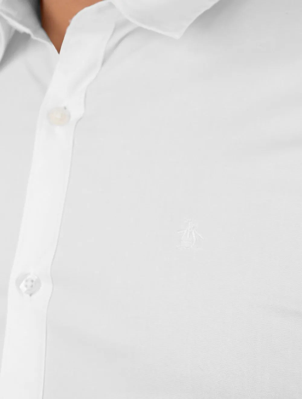 Camisa Original Penguin Masculina Regular Tricoline Bordado Branca