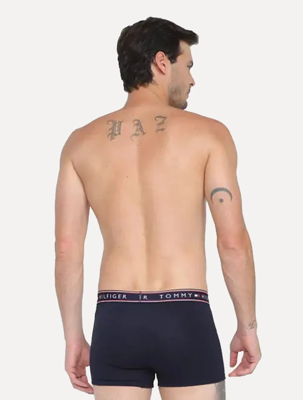Cuecas Tommy Hilfiger Cotton Stretch Trunk Fancy Repeat Cinza Mescla/ Azul/ Marinho 3UN