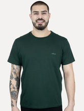 Camiseta Ellus Masculina Cotton Fine Duocolor Classic Verde Escuro