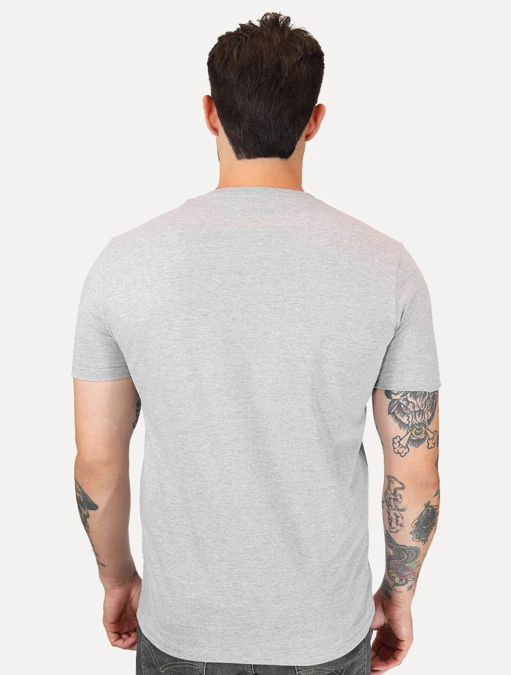Camiseta Guess Masculina Classic Logo Embossed Cinza