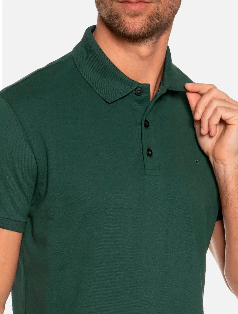 Polo Ellus Masculina Piquet Classic Easa Melange Verde Escuro