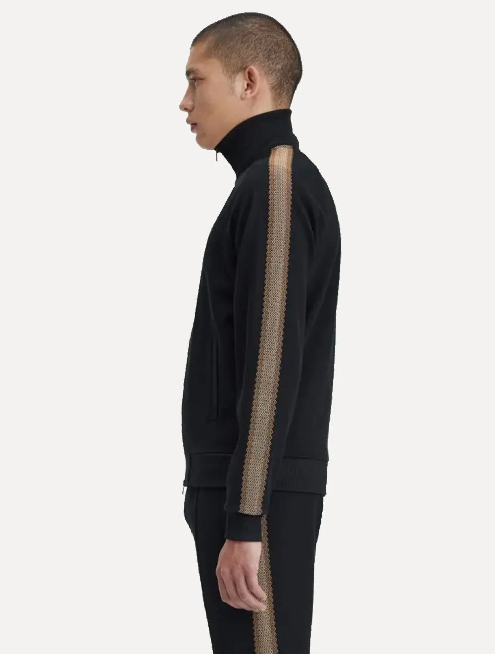 Jaqueta Fred Perry Masculina Crochet Taped Track Preta