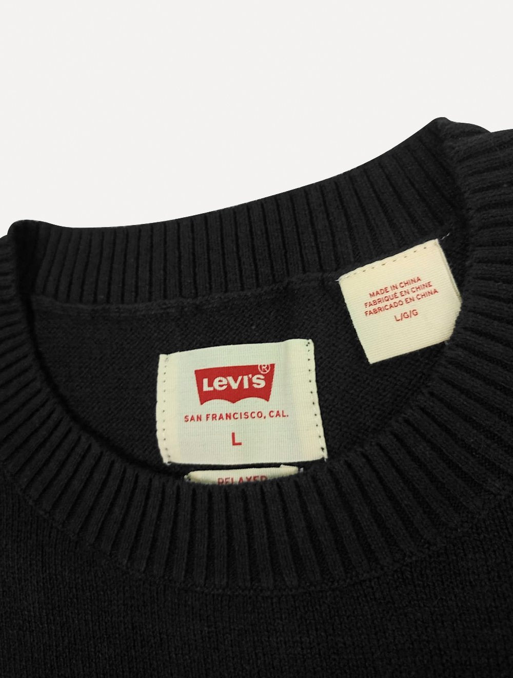 Suéter Levis Masculino Crewneck Red Tab Preto