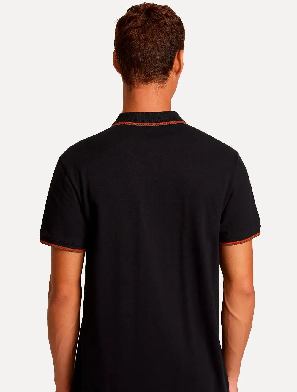 Polo John John Masculina Red Two Lines Preta