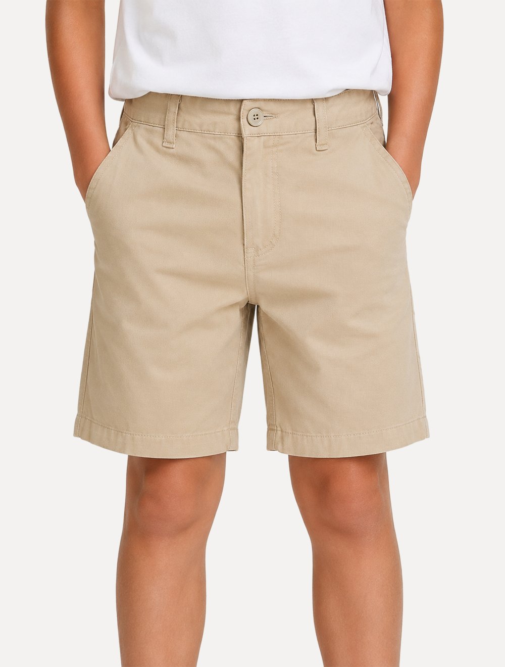 Bermuda Calvin Klein Infantil Color Curta Paper Back Logo "CK" Caqui Claro