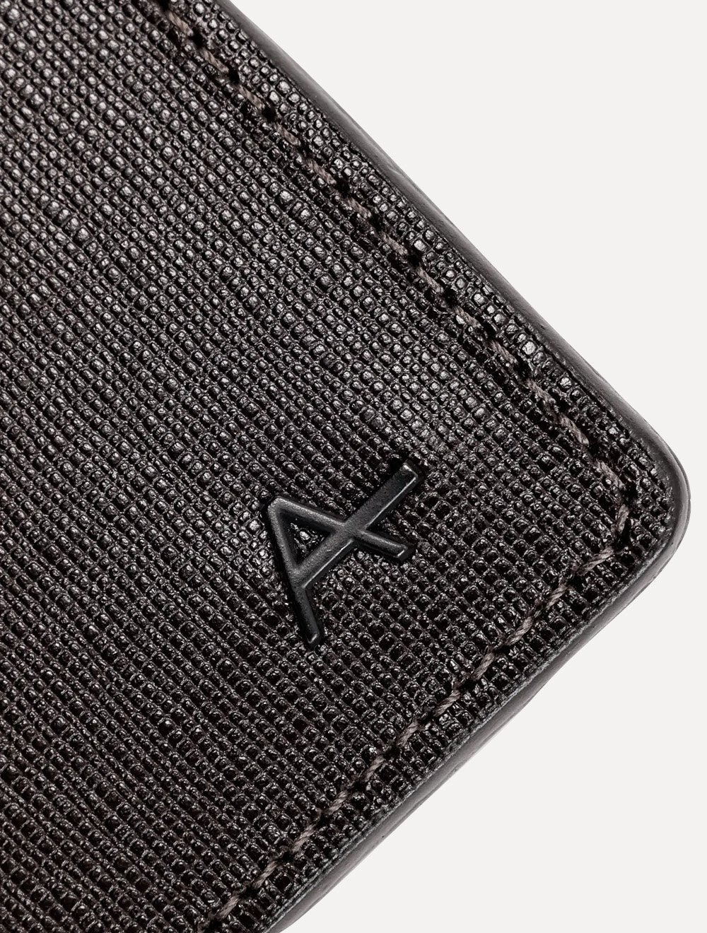 Carteira Aramis Masculina Couro Saffiano Vertical Marrom Café