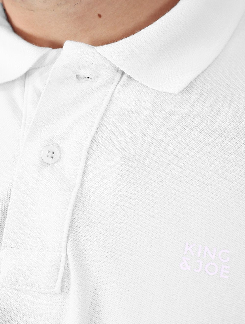Polo King & Joe Masculina Piquet Logotipo Branca