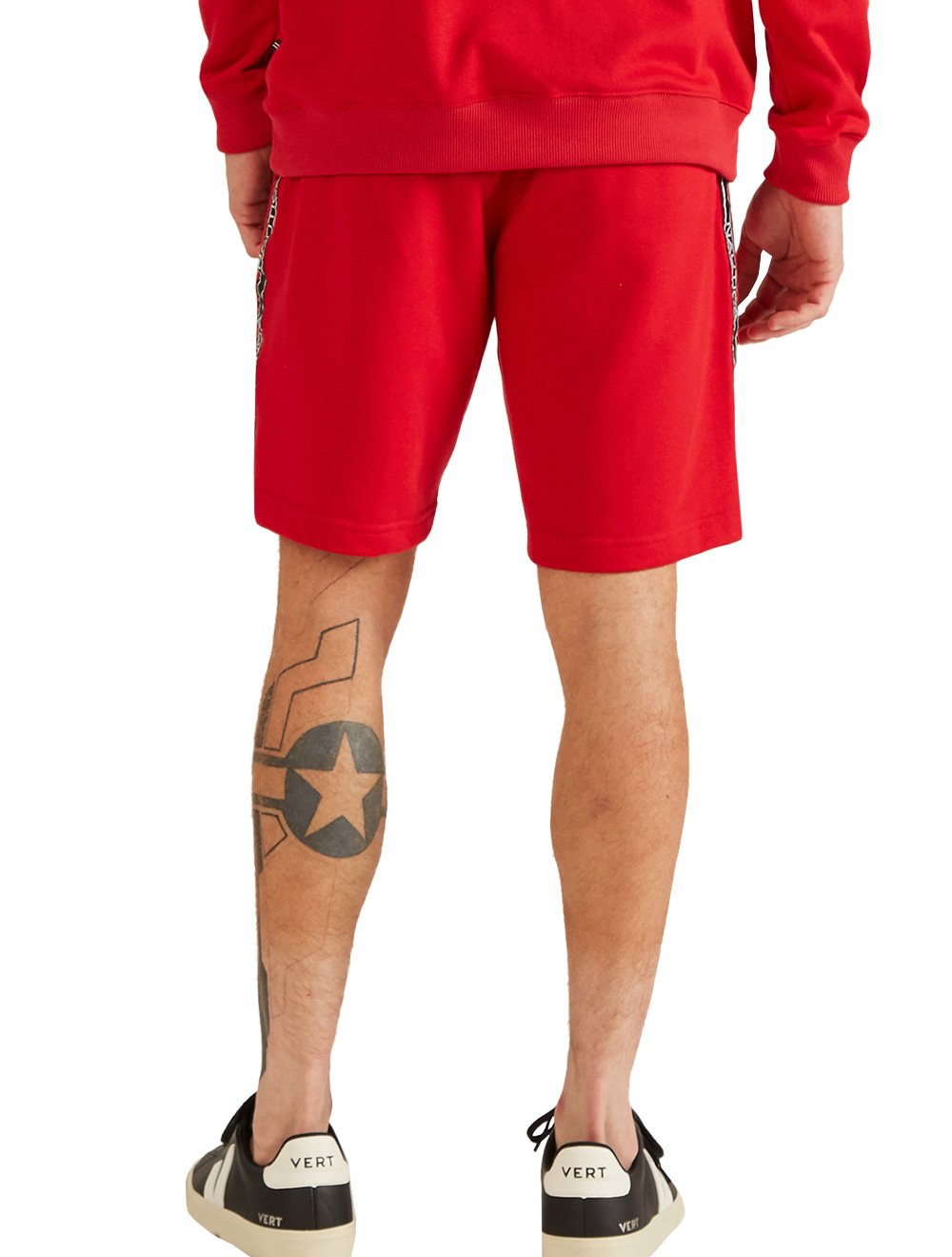 Bermuda Nautica Masculina Moletom Side Sash Logo Vermelha
