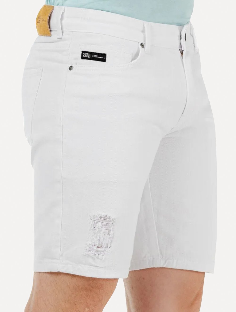 Bermuda King & Joe Masculina Sarja Slim Branca