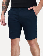 Bermuda K&J Black Masculina Casual Flex Cetim Azul Marinho