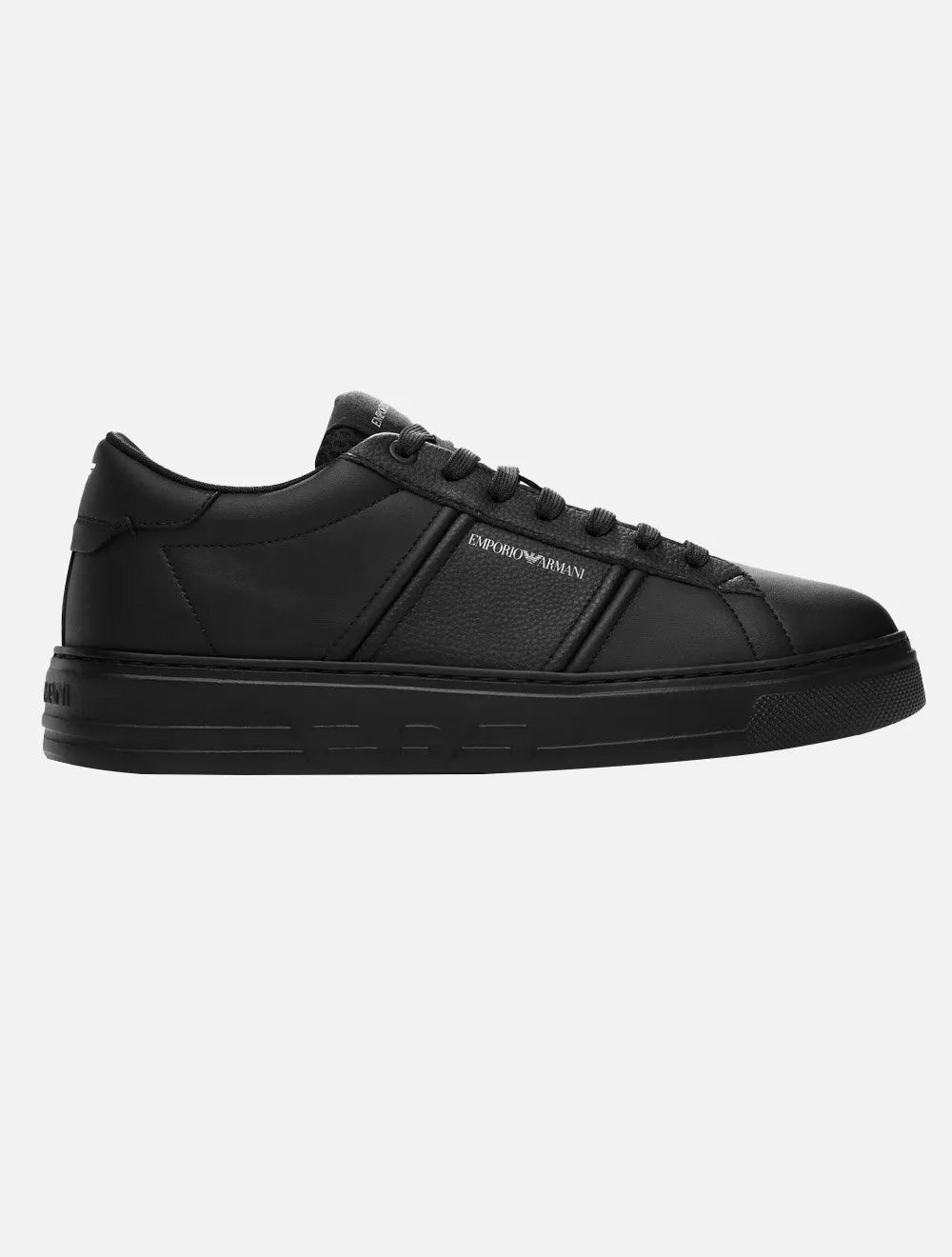 Tênis Emporio Armani Masculino Sneaker Casual Leather Premium Preto