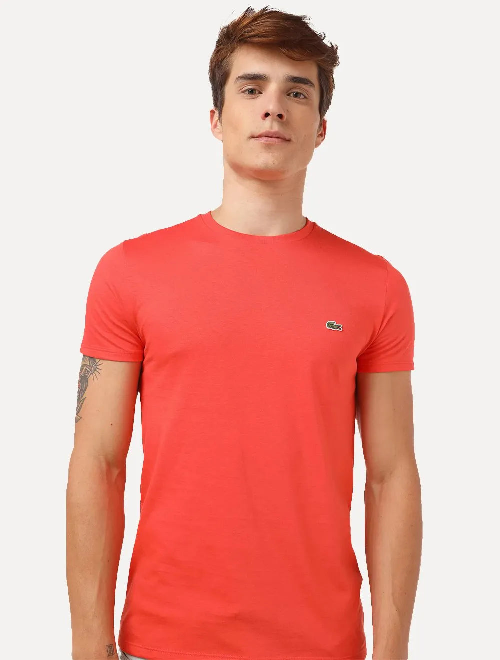 Camiseta Lacoste Masculina Jersey Pima Cotton Laranja