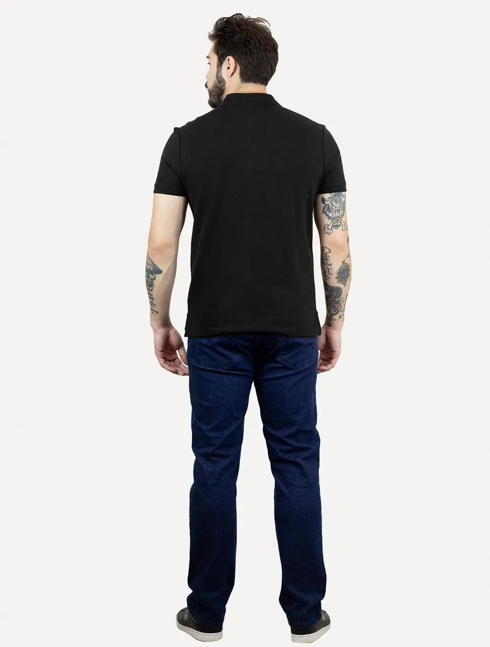 Polo Tommy Hilfiger Masculina Mercerised Jacquard Preta