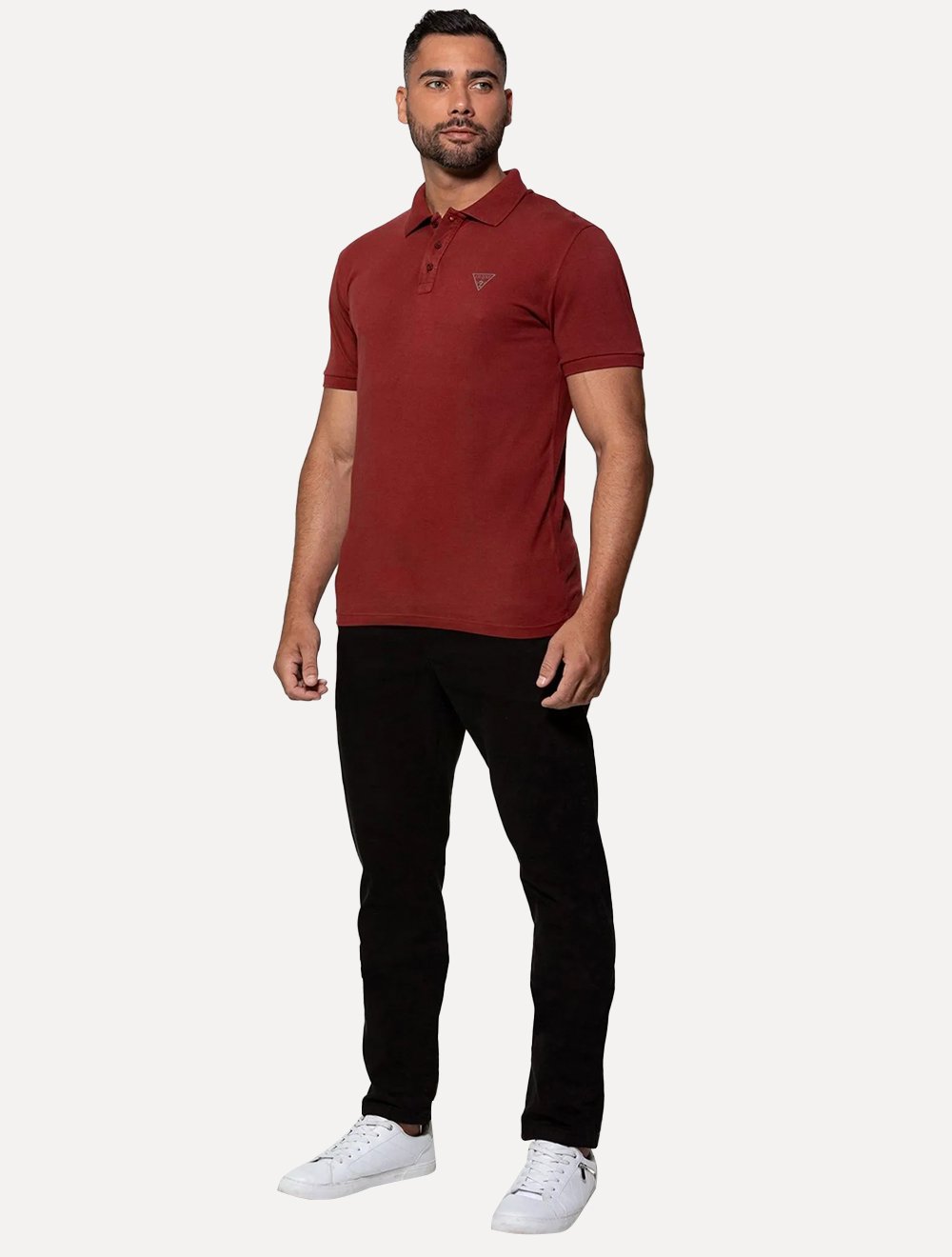 Polo Guess Masculina Piquet Bordô