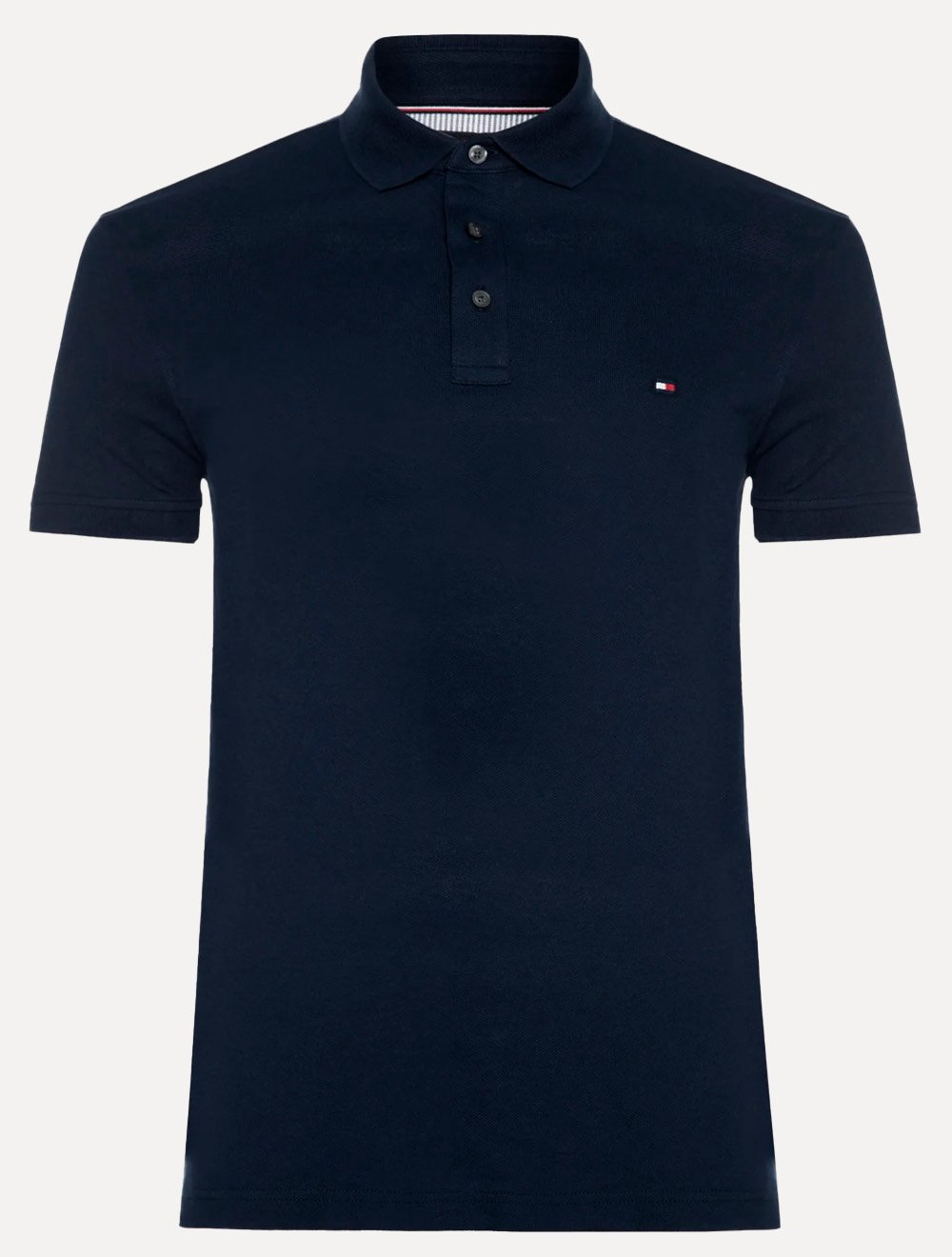 Polo Tommy Hilfiger Masculina Slim Piquet 1985 Azul Escuro